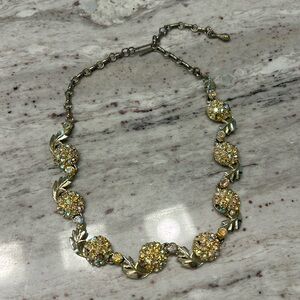 Gold Tone Rhinestone Vintage Costume Choker Necklace